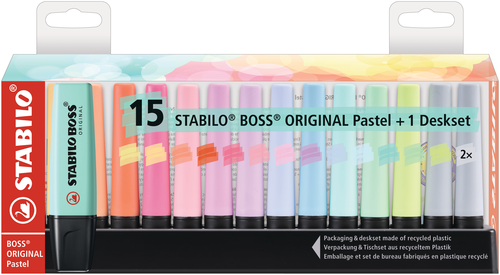STABILO BOSS Pastell 2-5mm 7015-02-5 Tischset 15 Stck