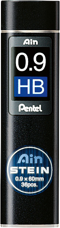 PENTEL Bleistiftmine AINSTEIN 0.9mm C279-HBO schwarz/36 Stck HB