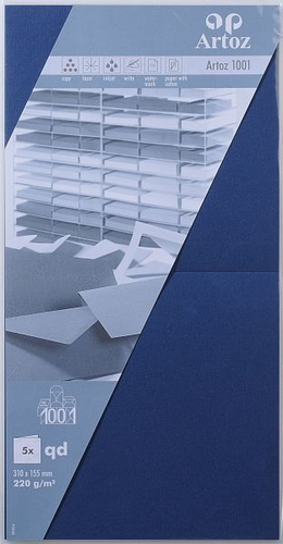 ARTOZ Karten 1001 310x155mm 107452264 220g, classic blau 5 Blatt