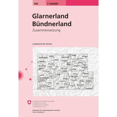SWISSTOPO Landkarte Glarner/Bündnerland 106 1:100000