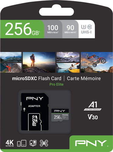 PNY micro-SDXC Pro Elite 256GB P-SDU256V31100PRO-GE UHS-I U3 A1 & adapter