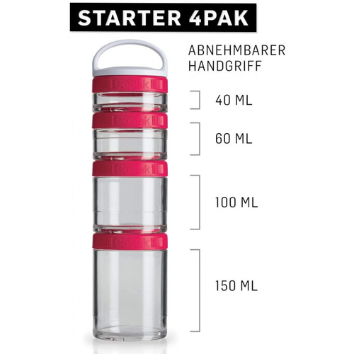 BlenderBottle GoStak Starter 4Pak, Pink 350 ml