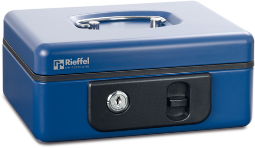 RIEFFEL Geldkassette DeLuxe 3 DELUXE3BL 23x18,5x8cm blau