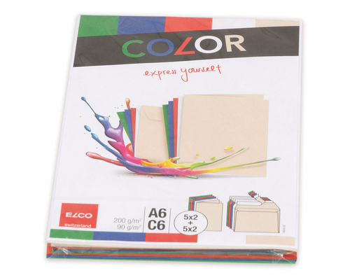 ELCO Couverts/Karten COLOR C6/A6 74834.00 ass. 2x10 Stck