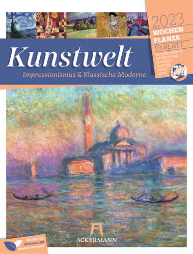 ACKERMANN Kunstwelt Kalender 2392 DE, 25x33x18mm 2023