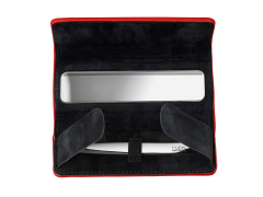 Rubis Pinzette Shiny mit Etui, schräg, silber