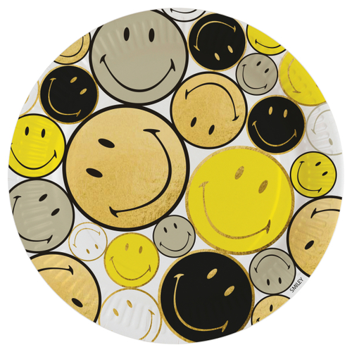 NEUTRAL Teller Smiley 23cm 9914440 Rund, Papier 8 Stck