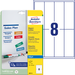 AVERY ZWECKFORM Magnet-Schilder OJ8875-5 50x140,, weiss 40 Stück
