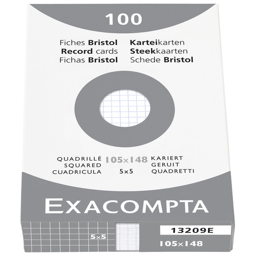 EXACOMPTA Karteikarten A6 X13209E kariert 100 Stk.