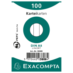 EXACOMPTA Karteikarten A8 X3808B liniert 100 Stk.