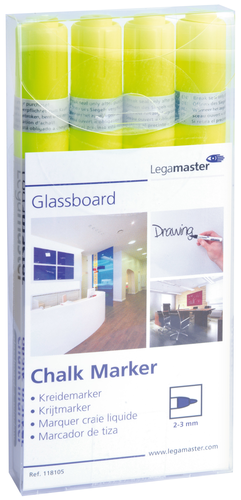LEGAMASTER Glassboard Marker 7-118105 4 Stck, gelb