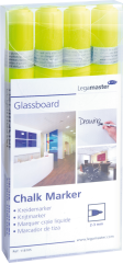 LEGAMASTER Glassboard Marker 7-118105 4 Stück, gelb