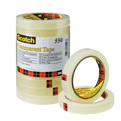 SCOTCH Transparent Tape 550 15mmx66m 550/1566 10 Stck
