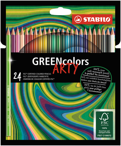 STABILO Farbstift ARTY 106019124 GREENcolors, 24+24 Stck