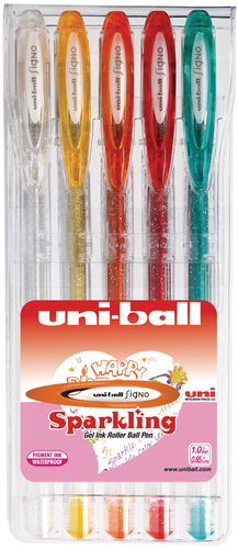 UNI-BALL Gel-Roller Sparkling UM120SP.5C-2 5 Stck