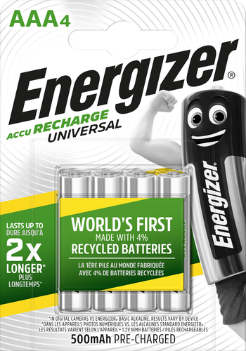 ENERGIZER Batterie Akku E301375702 AAA/HR03, 500mAh, 4 Stck