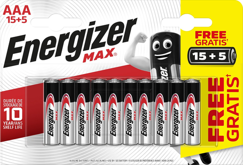 ENERGIZER Batterie Max E301534800 AAA/LR03, 15 + 5 Stk.
