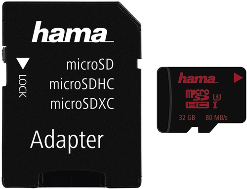 HAMA microSDHC 32GB UHS Speed 123981 Class 3 UHS-I 80MB/s, Adapter