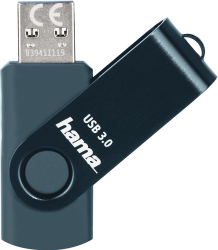 HAMA USB-Stick Rotate 182465 3.0, 128GB, 90MB/s, Petrol
