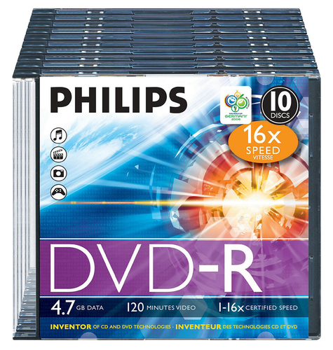 PHILIPS DVD-R DM4S6S10F/00 10er Slim Case