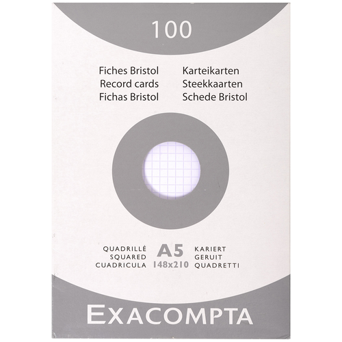EXACOMPTA Karteikarten A5 X13208E kariert 100 Stk.