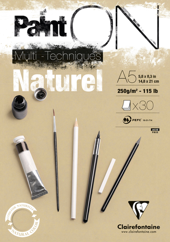 CLAIREFONTAINE PaintOn A5 96539C Natur 30 Blatt
