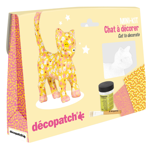 DECOPATCH Bastelset Katze KIT012O Bogen, Tier, Pinsel, Lack
