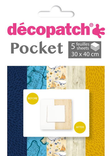 DECOPATCH Papier Pocket Nr. 15 DP015O 5 Blatt  30x40cm