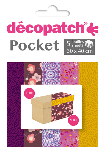 DECOPATCH Papier Pocket Nr. 5 DP005O 5 Blatt  30x40cm