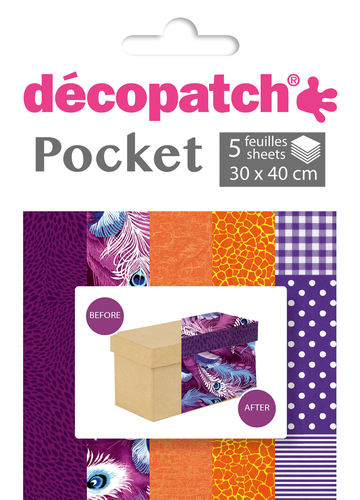 DECOPATCH Papier Pocket Nr. 7 DP007O 5 Blatt  30x40cm