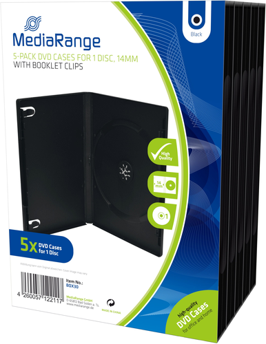 MEDIARANG DVD Hllen,schwarz, 5er Pack BOX30