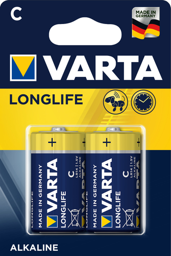 VARTA Batterie 4114101412 Longlife, C/LR14, 2 Stck