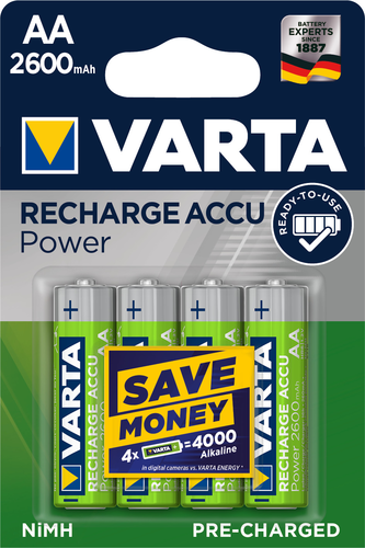 VARTA Batterie Akku 5716101404 R2U, AA/HR6, 2600 mAh, 4 S.