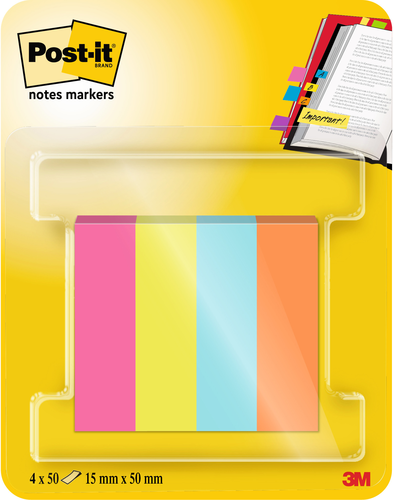 POST-IT Page Marker 12,7x44,4mm 670-4-POP 4 Farben 4x50 Streifen