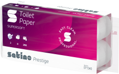 SATINO Toilettenpapier Satino Prestig 071340 3-lagig, 8...