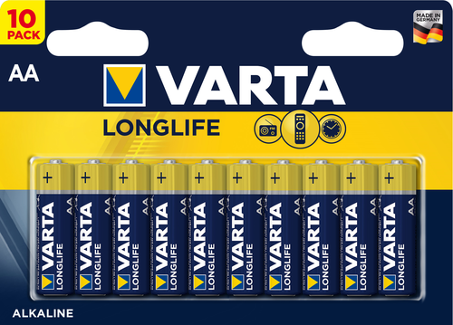 VARTA Batterie 4106101461 Longlife, AA/LR06, 10 Stck