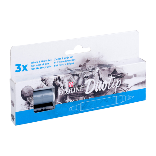 TALENS Ecoline Duotip Set 11609902 schwarz-grau 3 Stck
