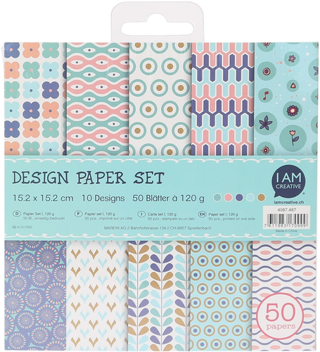 I AM CREATIVE Design Paper Set I 4087.487 50 Blatt, pastell