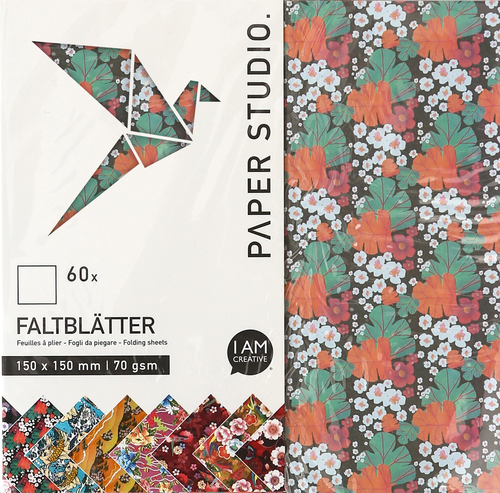 I AM CREATIVE Faltbltter Blumen 4077.16 15x15cm, 60 Stck
