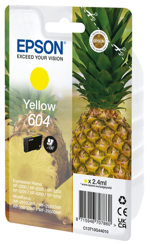 EPSON Tintenpatrone 604 yellow T10G44010 WF-2910/30/50 130 Seiten