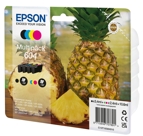 EPSON Multipack Tinte 604 CMYBK T10G64010 WF-2910/30/50 4-color
