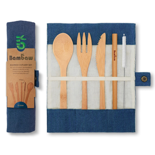 BAMBAW Bambus-Besteck-Set Ocean