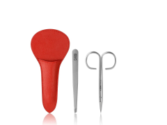 Rubis Manikür Set 2-teilig im Lederetui, Inox, rot