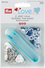 Prym Love Druckknopf Jersey, blau, weiss & hellblau 8 mm