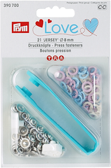 Prym Love Druckknopf Jersey, rosa, hellblau & perle 8 mm