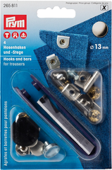 Prym Nähfrei Hosenhaken und Stege, silber...