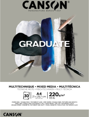 CANSON Graduate Mixed Media A4 400110371 20 Blatt, grau,...