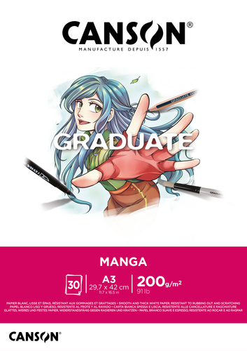 CANSON Graduate Manga A3 31250P031 30 Blatt, weiss, 200g
