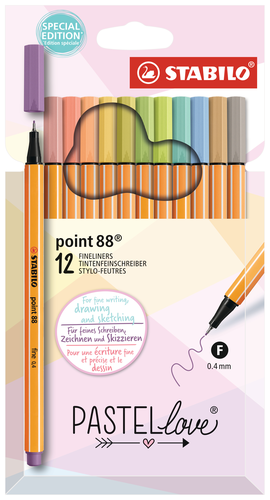 STABILO Fasermaler Pen 88 1mm 88/12-7-7 astellove 12 Stck