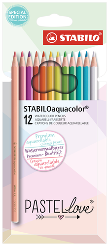 STABILO Farbstifte Aquacolor 2.8mm 1612/7 Pastellove 12 Stck